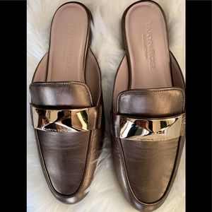 TARYN ROSE MULES COLLECTION SLIP ON PEWTER